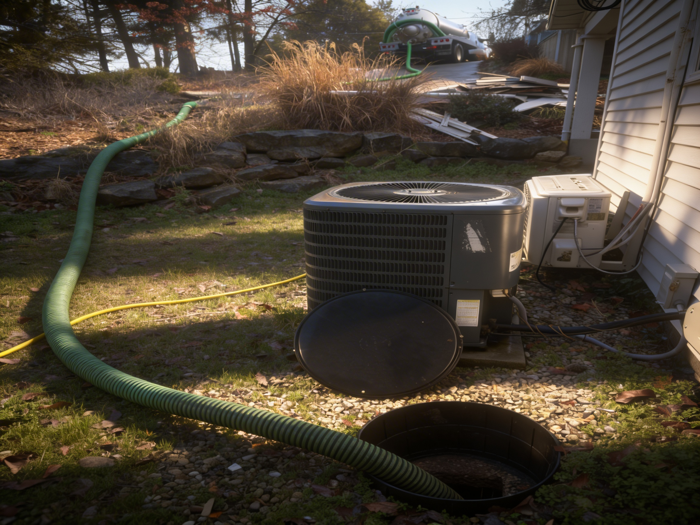 Professional septic service work